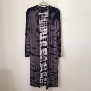 Long tie dye duster cardigan sz med